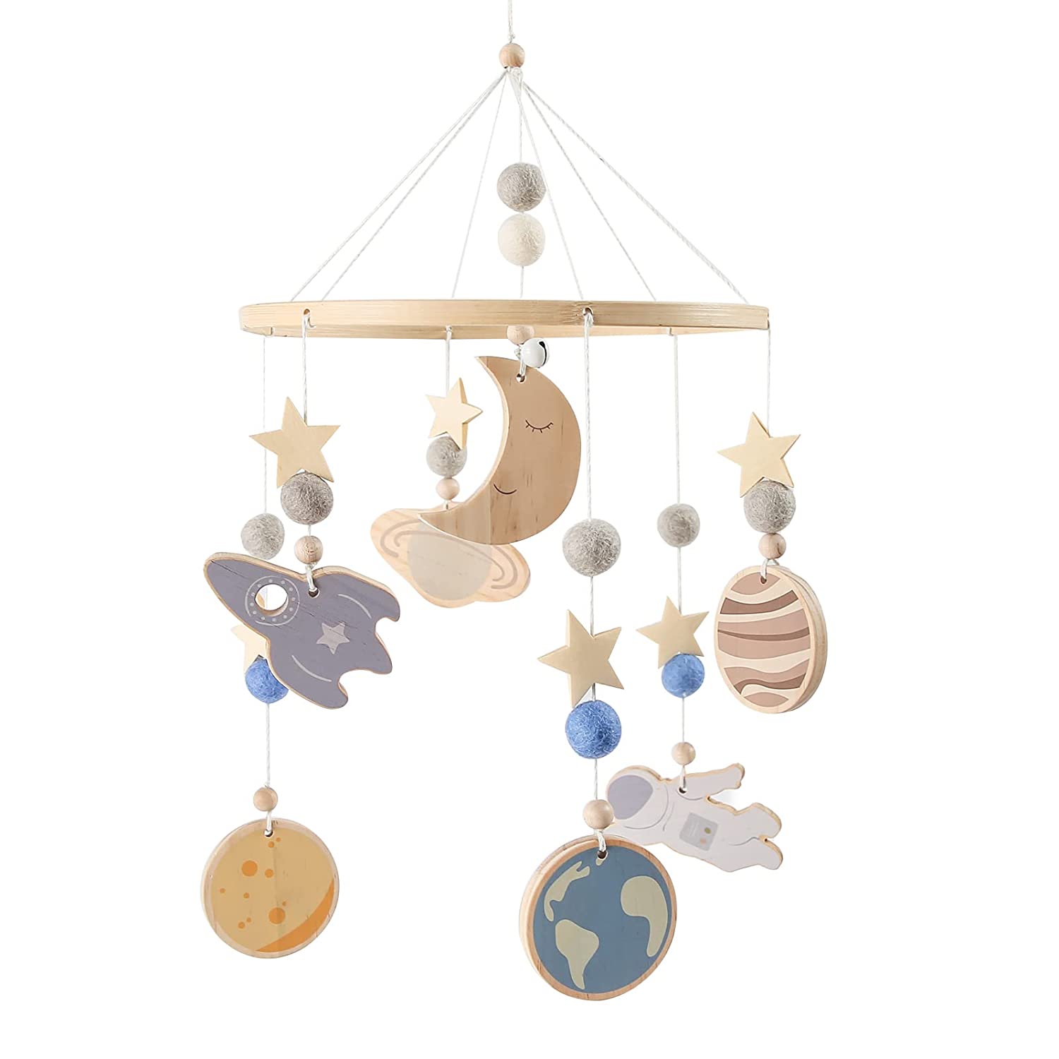 Baby Crib Nursery Mobile Star Moon for Baby Boys and Girls