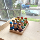 12 Pcs Rainbow Wooden Peg Dolls in Primary Colors car