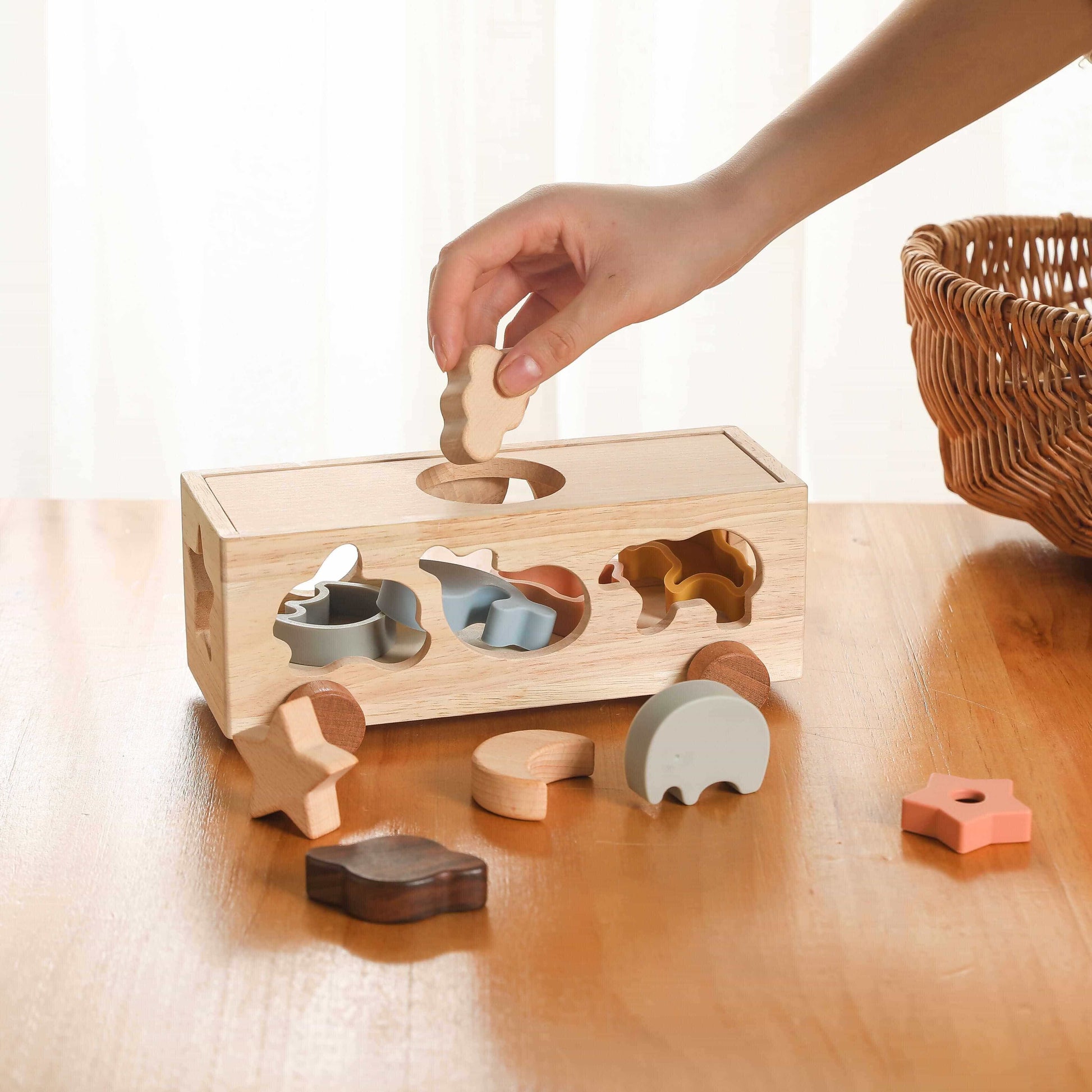 3 In 1 Wooden Shape Sorting stones