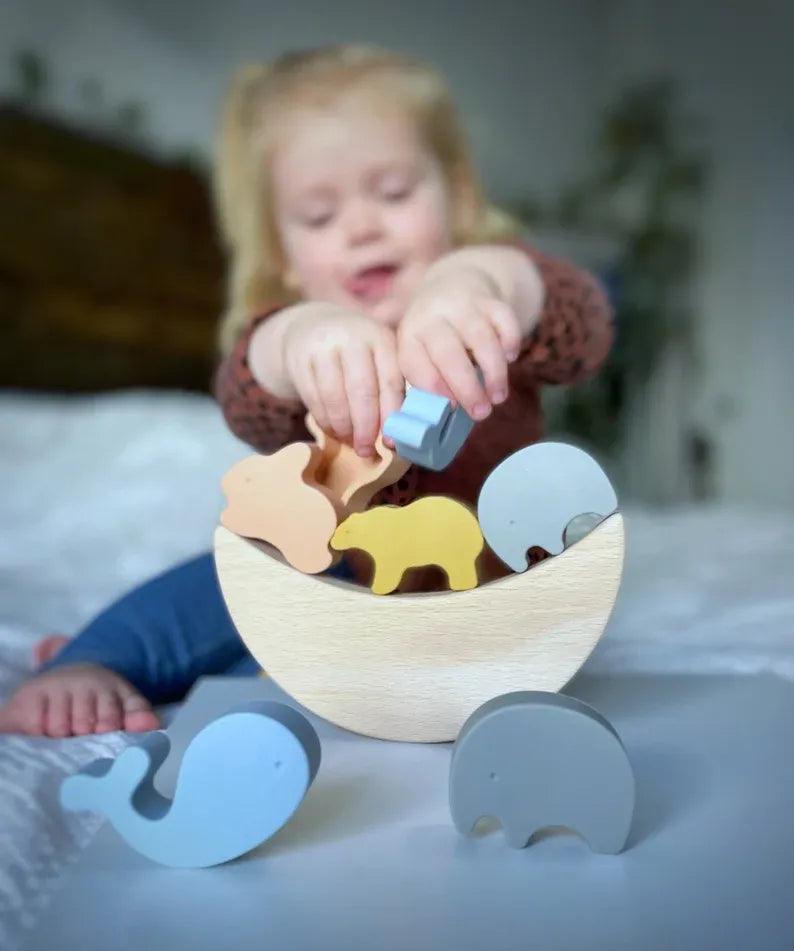 Wooden Animal Rocking Stacker   baby