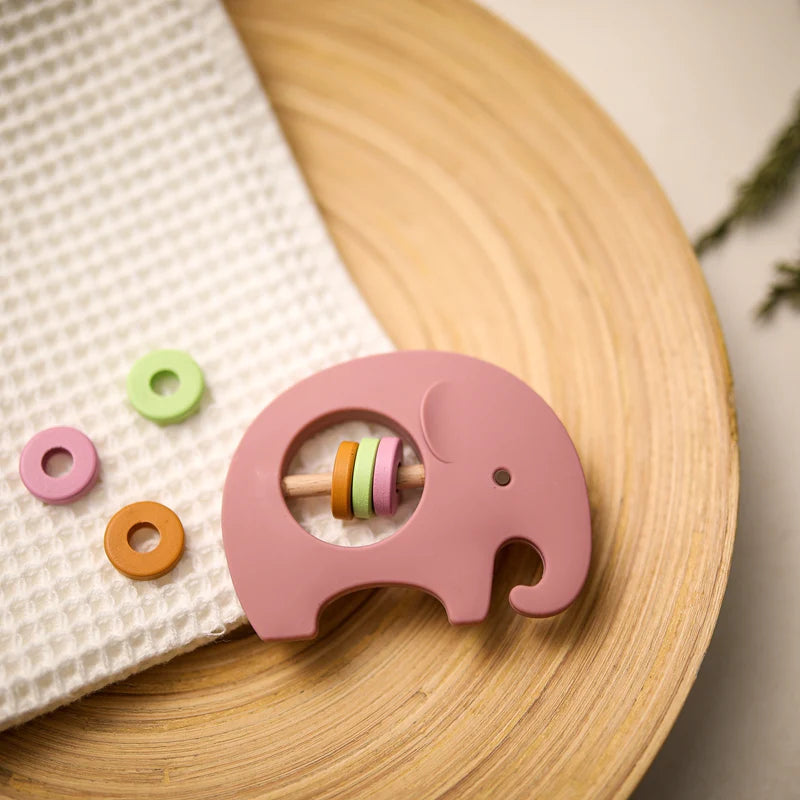 Elephant Silicone Rattle - MamimamiHome Baby