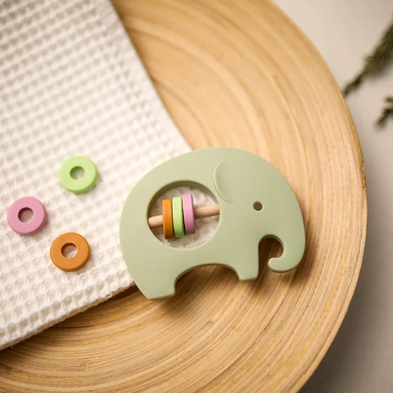 Elephant Silicone Rattle - MamimamiHome Baby