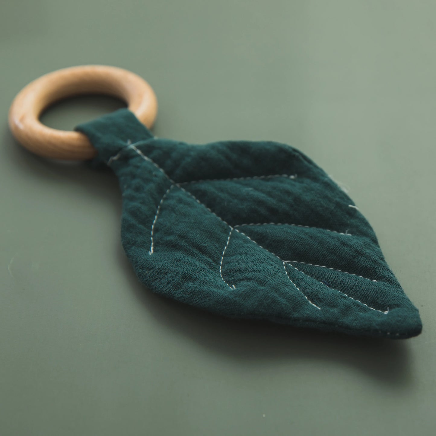 Leaves Crochet Teether Ring - MamimamiHome Baby