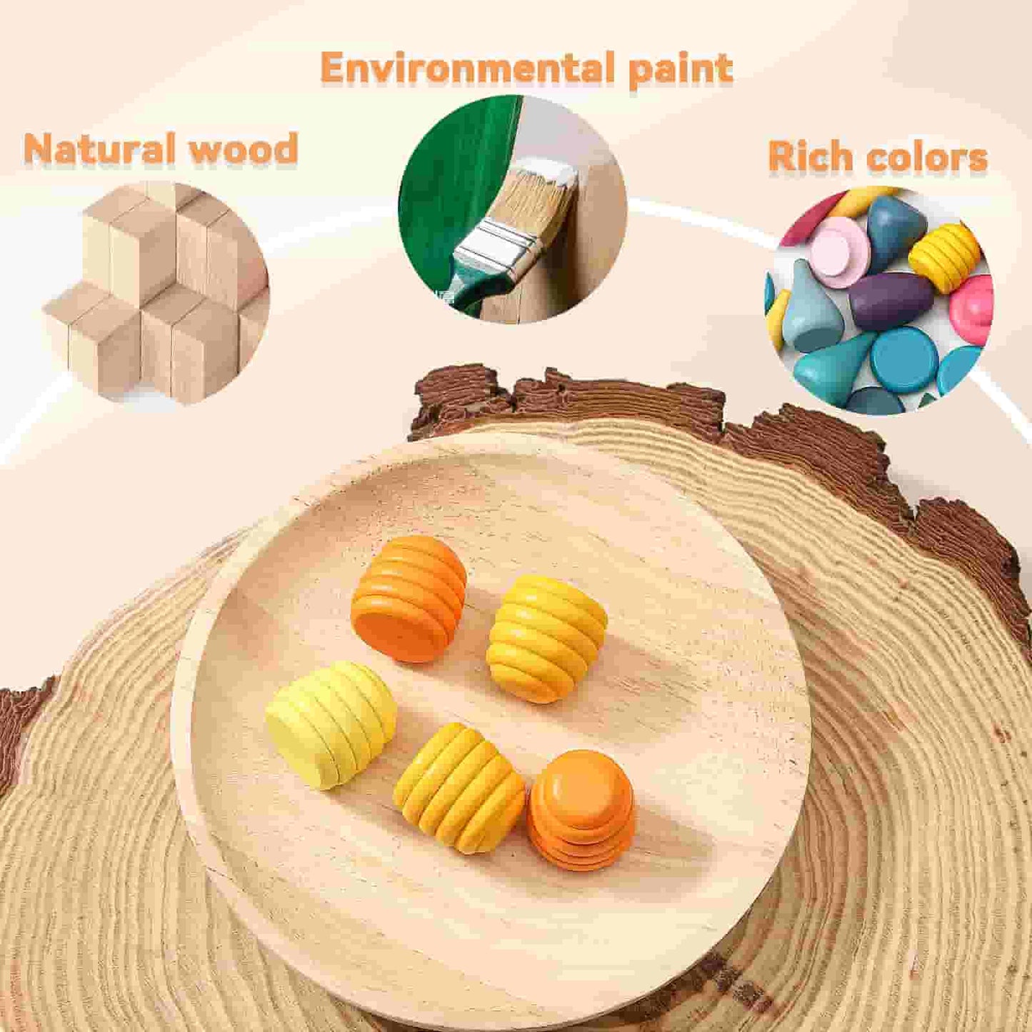 Wooden Loose Parts Sets  natural wood