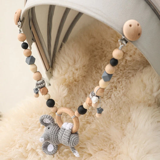 Grey Elephant Pram Chain Baby