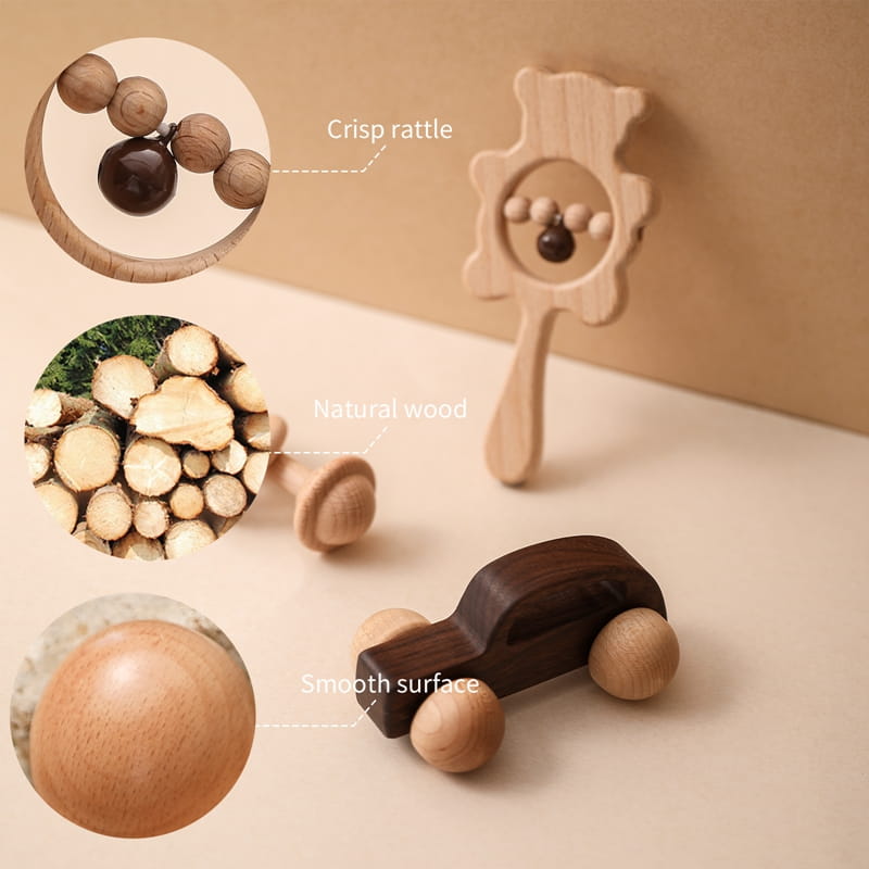 Montessori Wooden Rattle safe