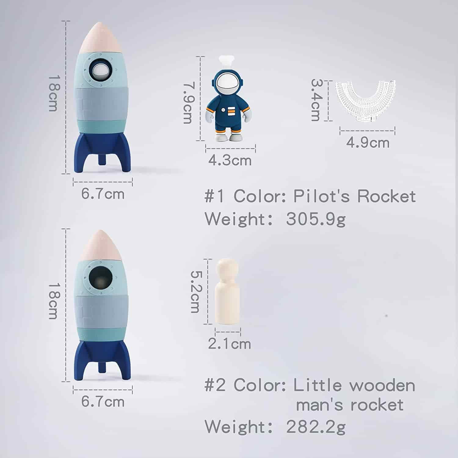 Stacking Toy Rocket  size