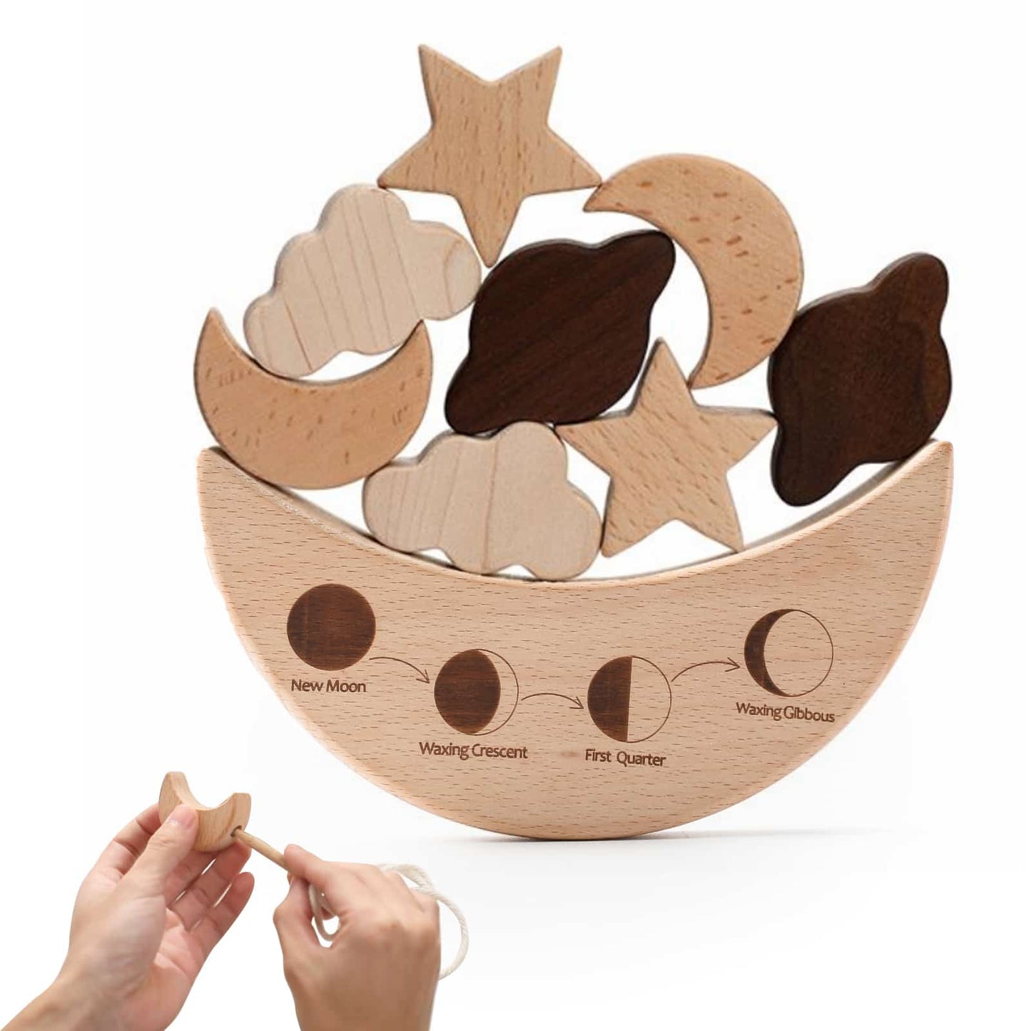 Wooden Stars Moon Balance Blocks 