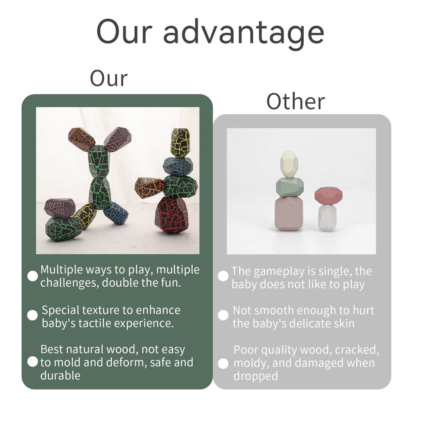 Wooden Sorting Cactus Stacking Balancing Stone Rocks Our Advantage