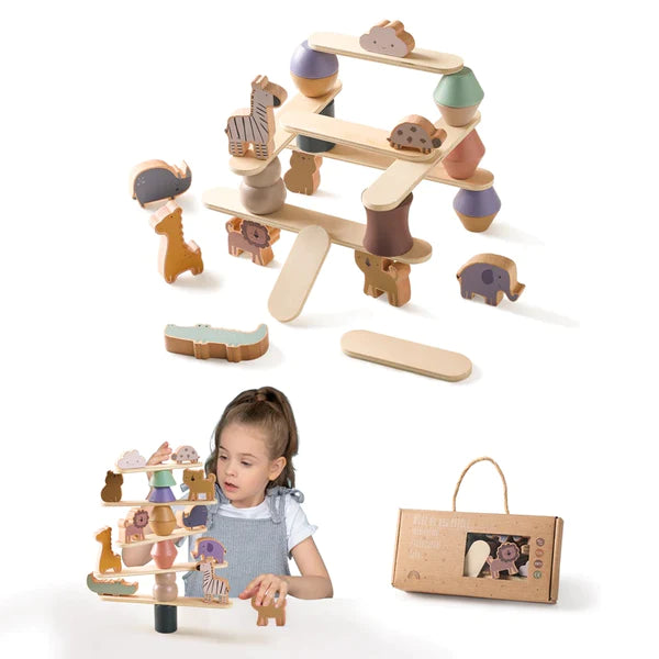 Wooden Animal Balance Blocks Board