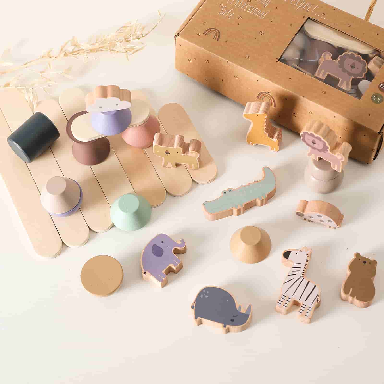 Wooden Animal Balance Blocks Board Packacing