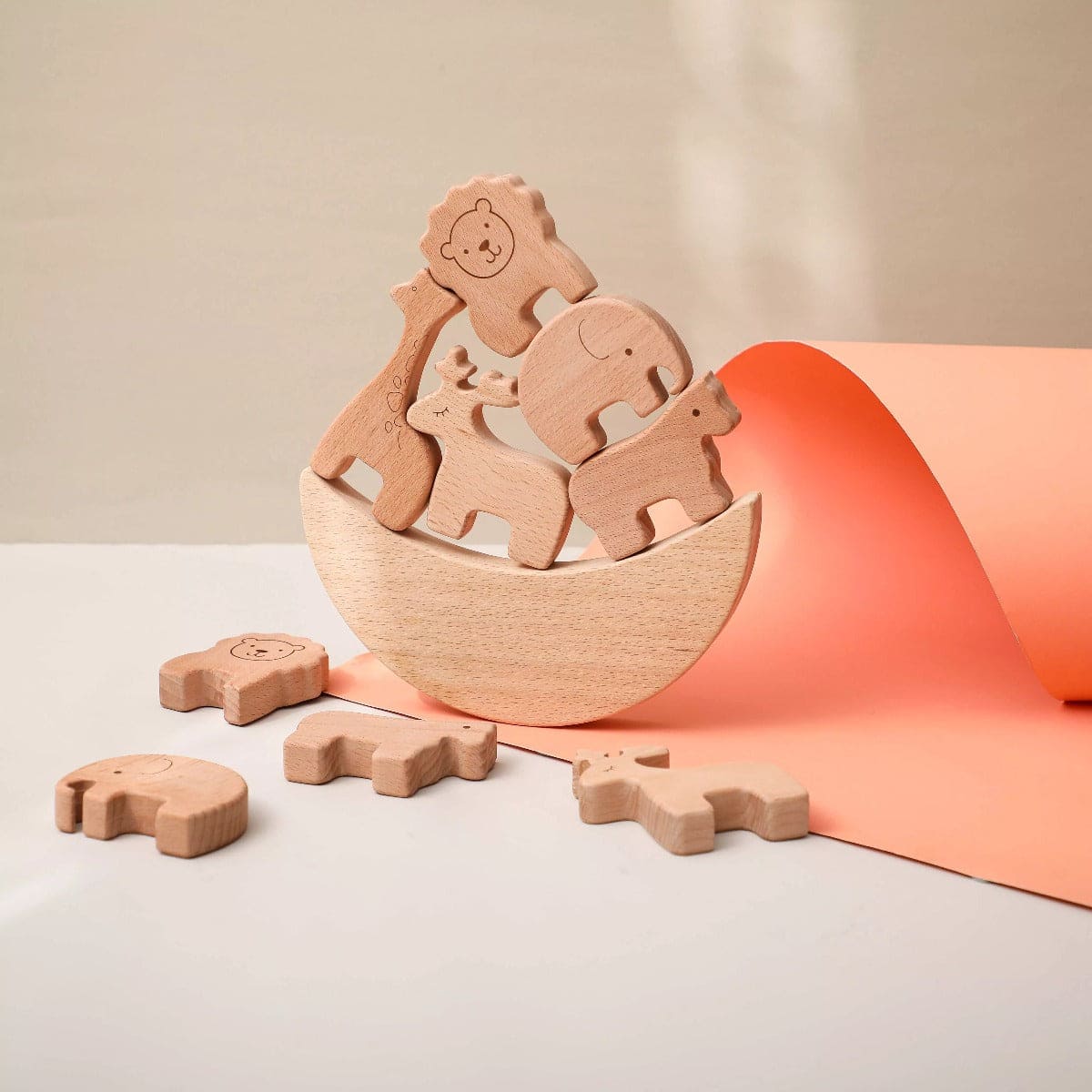 Wooden Animal Kingdom Stacking With  moons  set 2