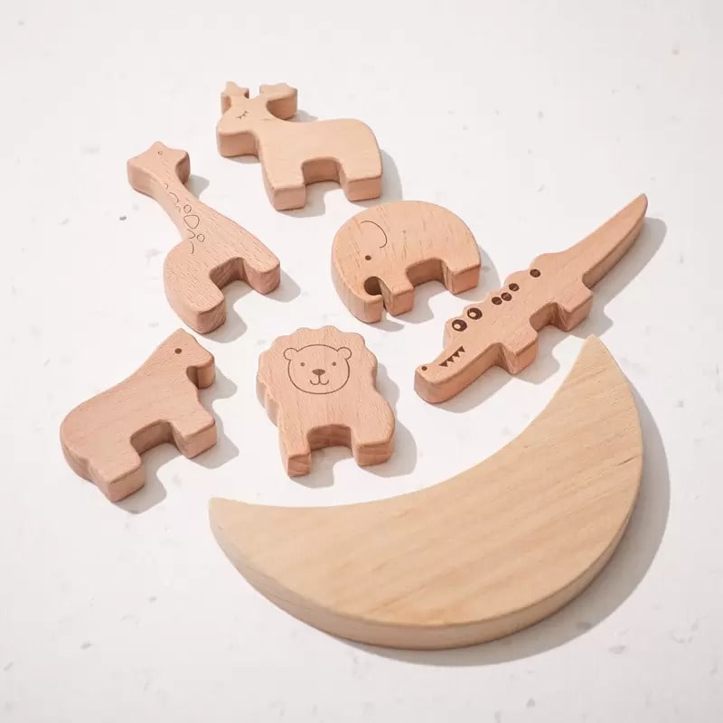 Wooden Animal Kingdom Stacking plant toys