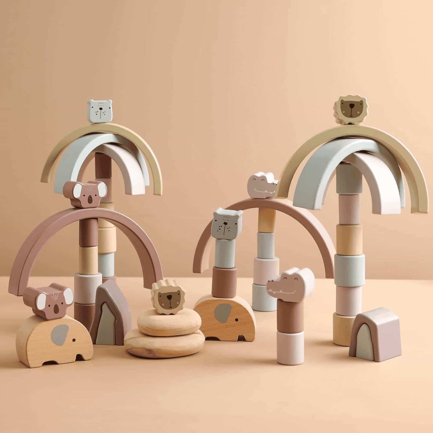 Wooden  Animal Stacking Blocks  