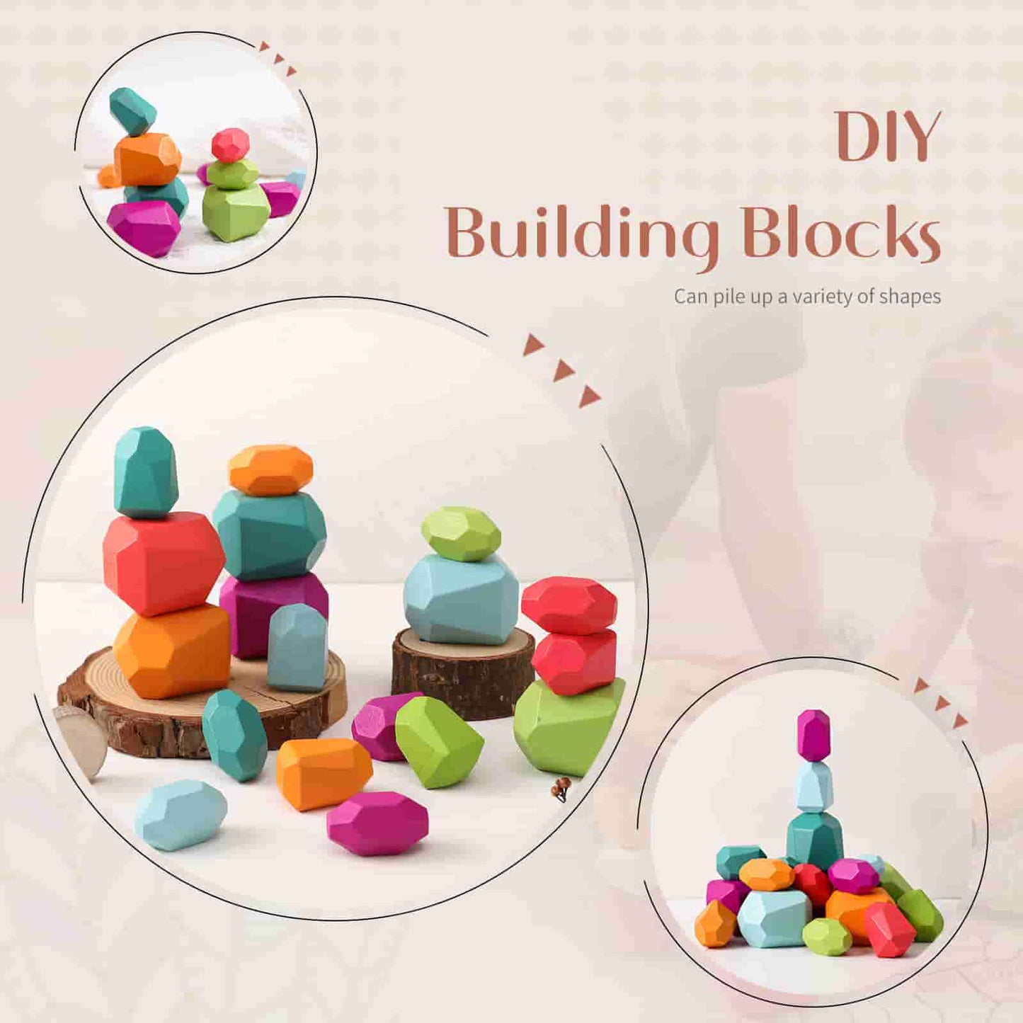 Wooden Balancing Stones Diy block stones