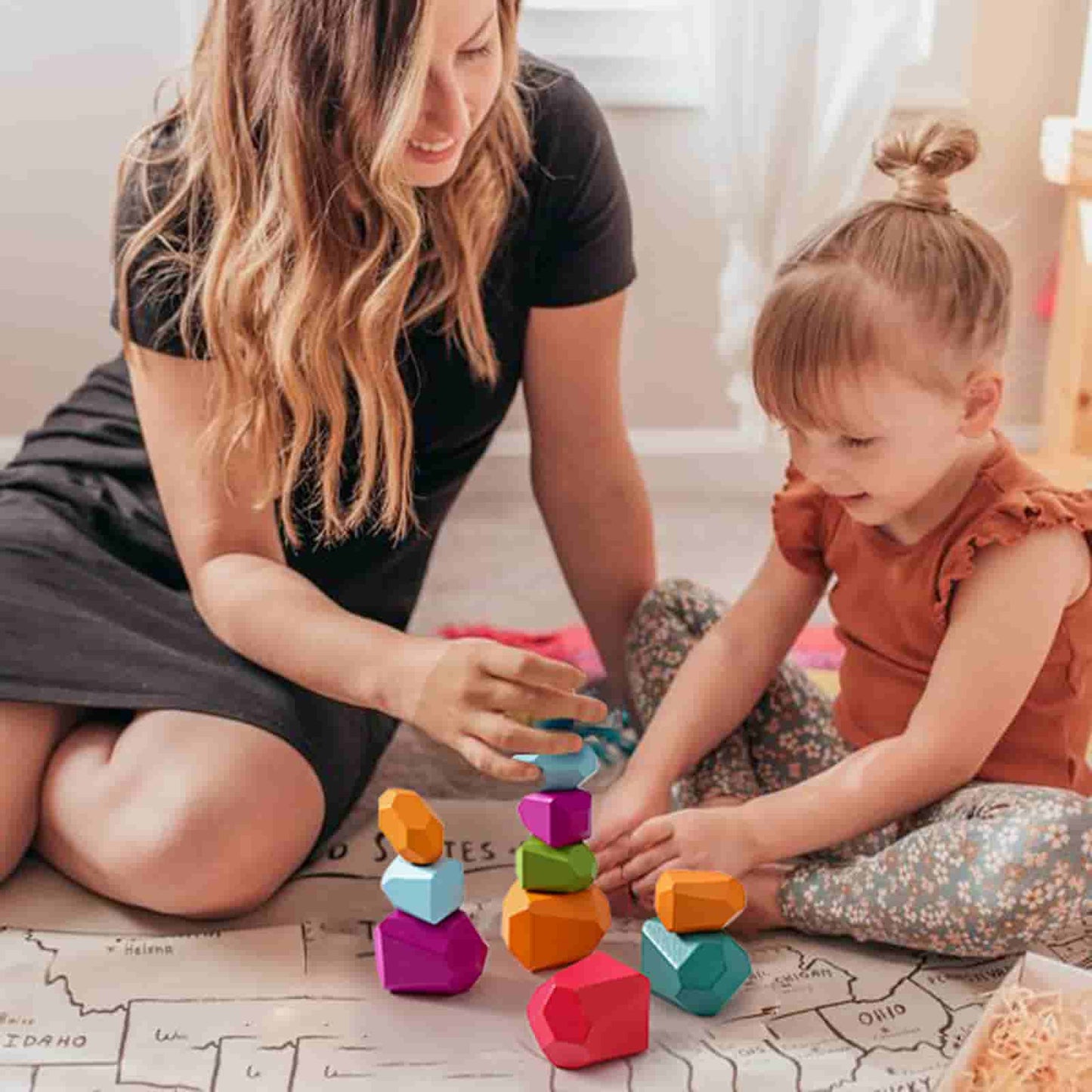 Wooden Balancing Stones Mom Play