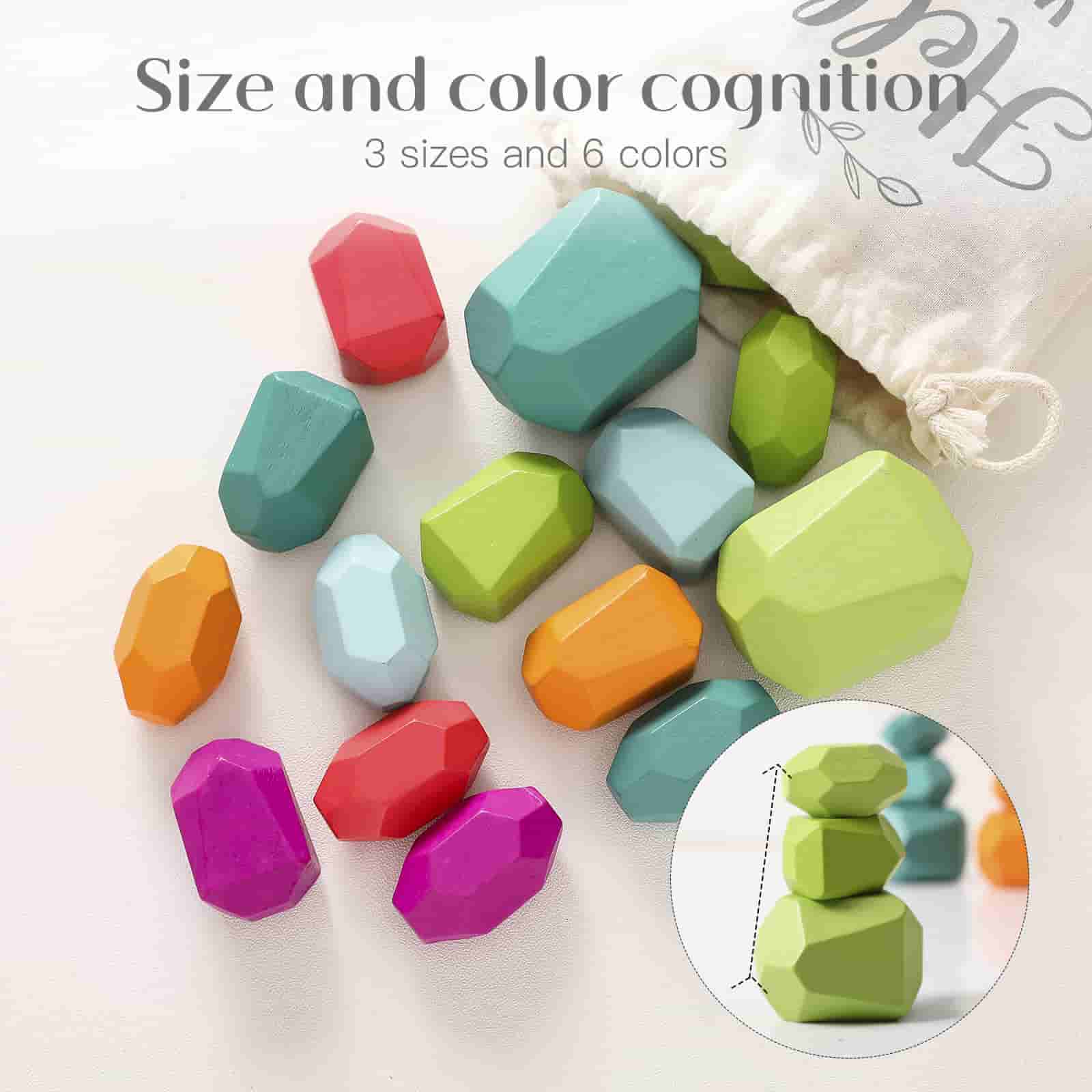 Wooden Balancing Stones 3 sizes and 6 colors