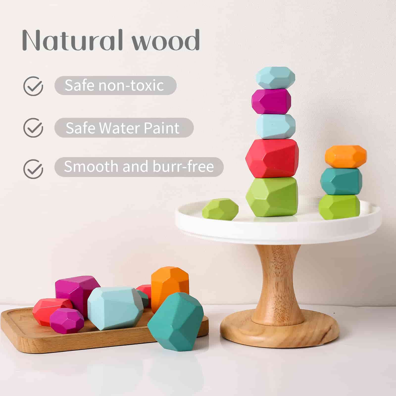 Wooden Balancing Stones  Natural Wood