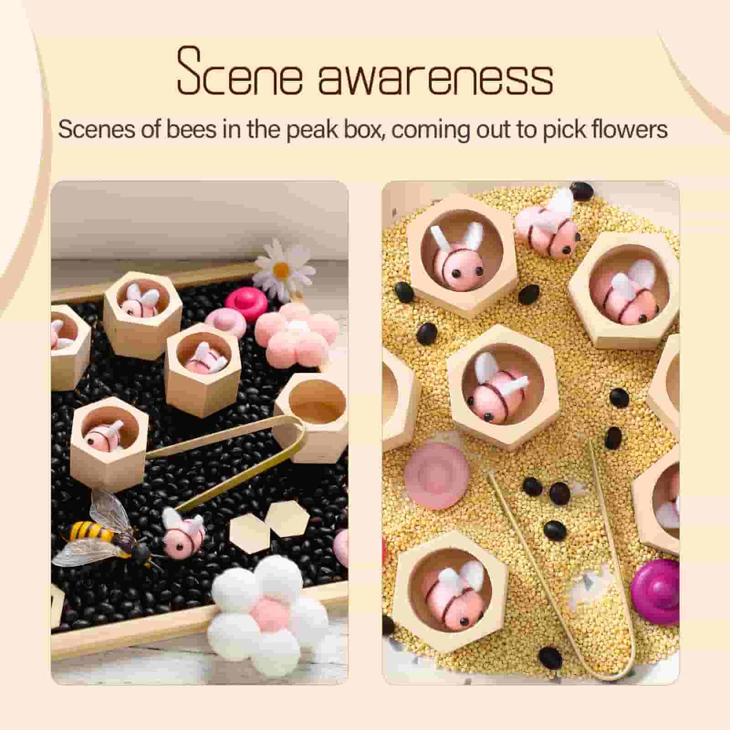 Wooden Beehives Sorting Game 