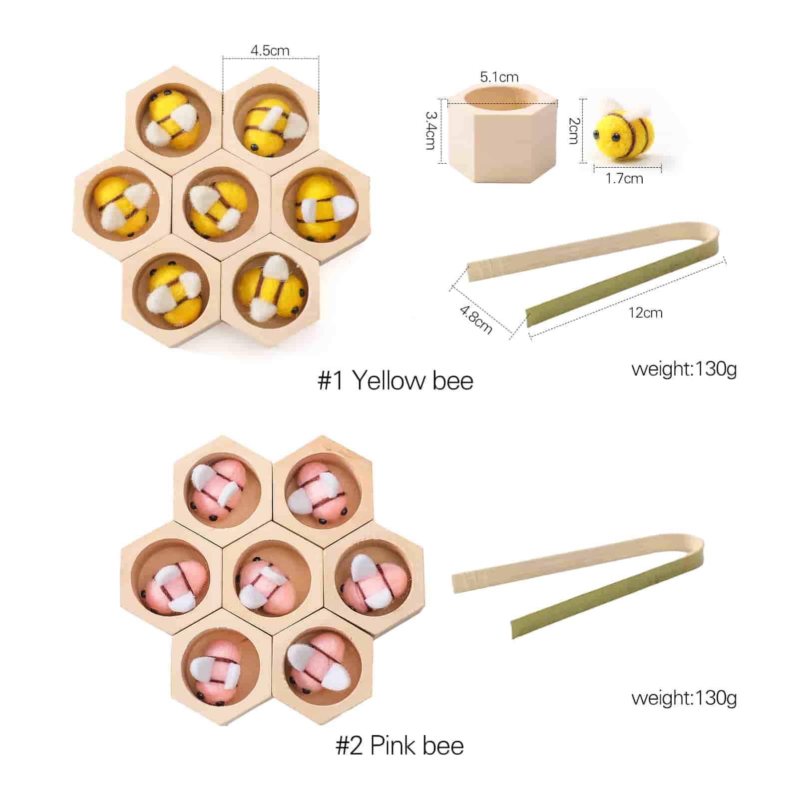 Wooden Beehives Sorting Game size