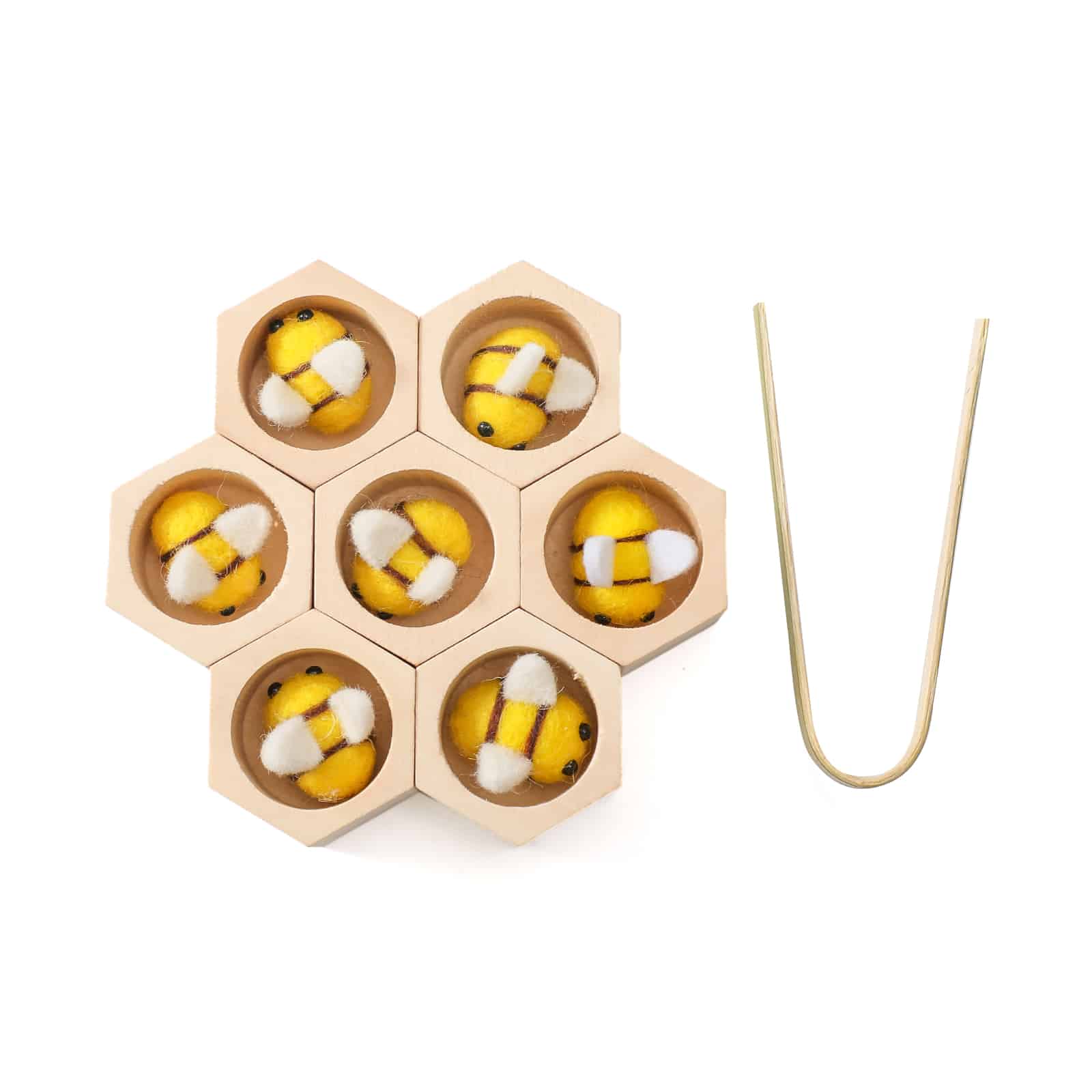 Wooden Beehives Sorting Game yellow 