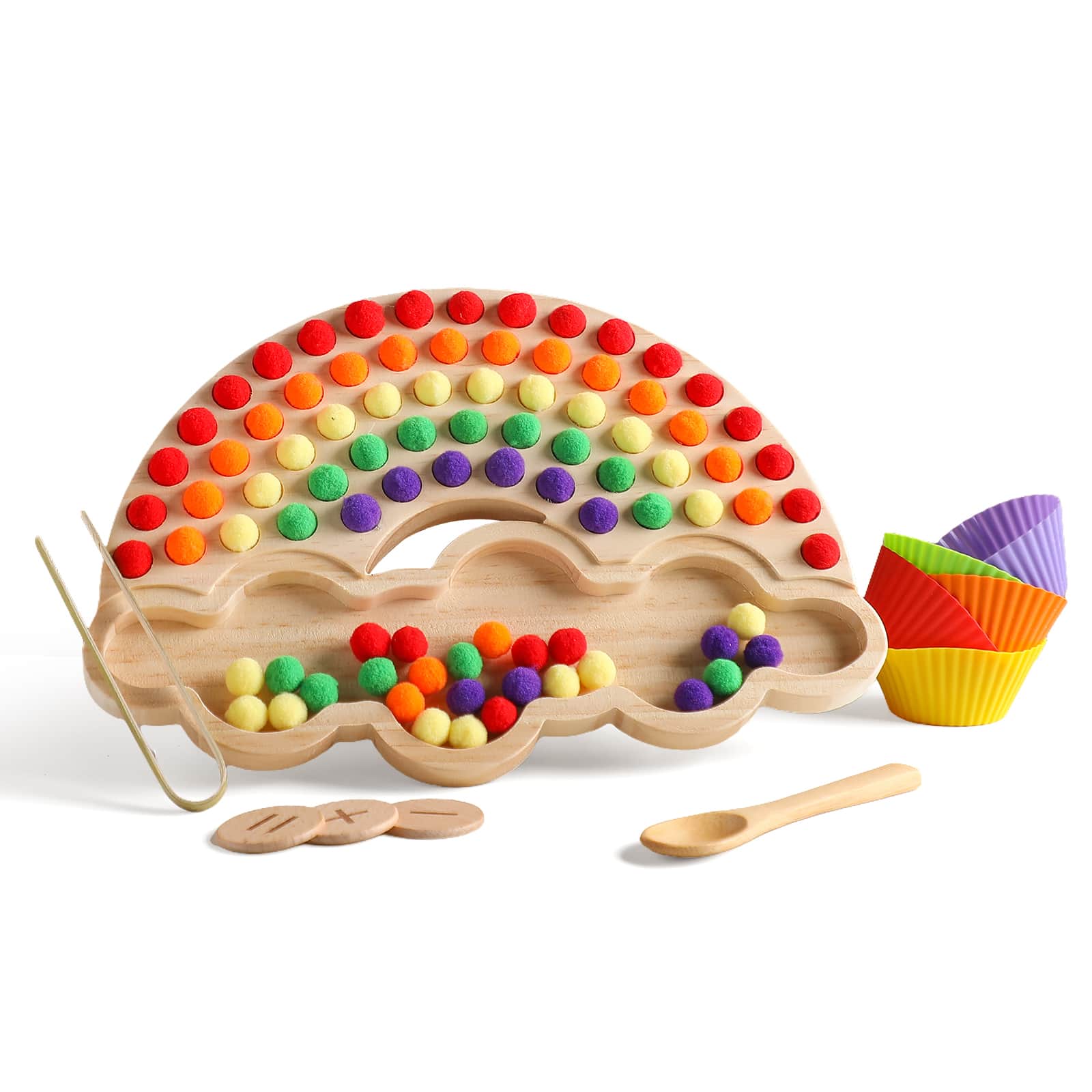 Wooden Peg Board Beads Game