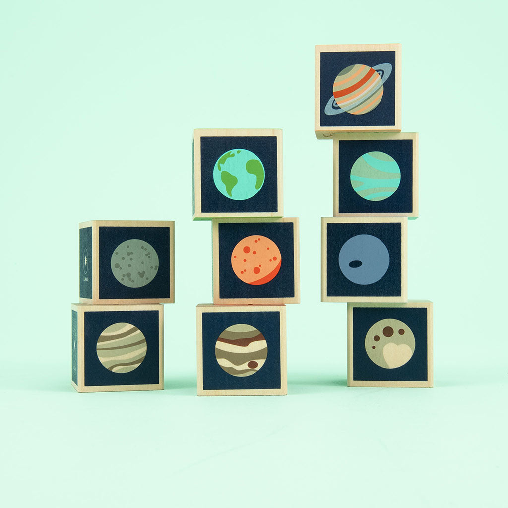 Wooden Solar System Planet Blocks