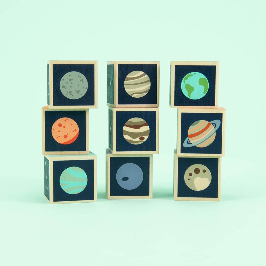 Wooden Solar System Planet Blocks