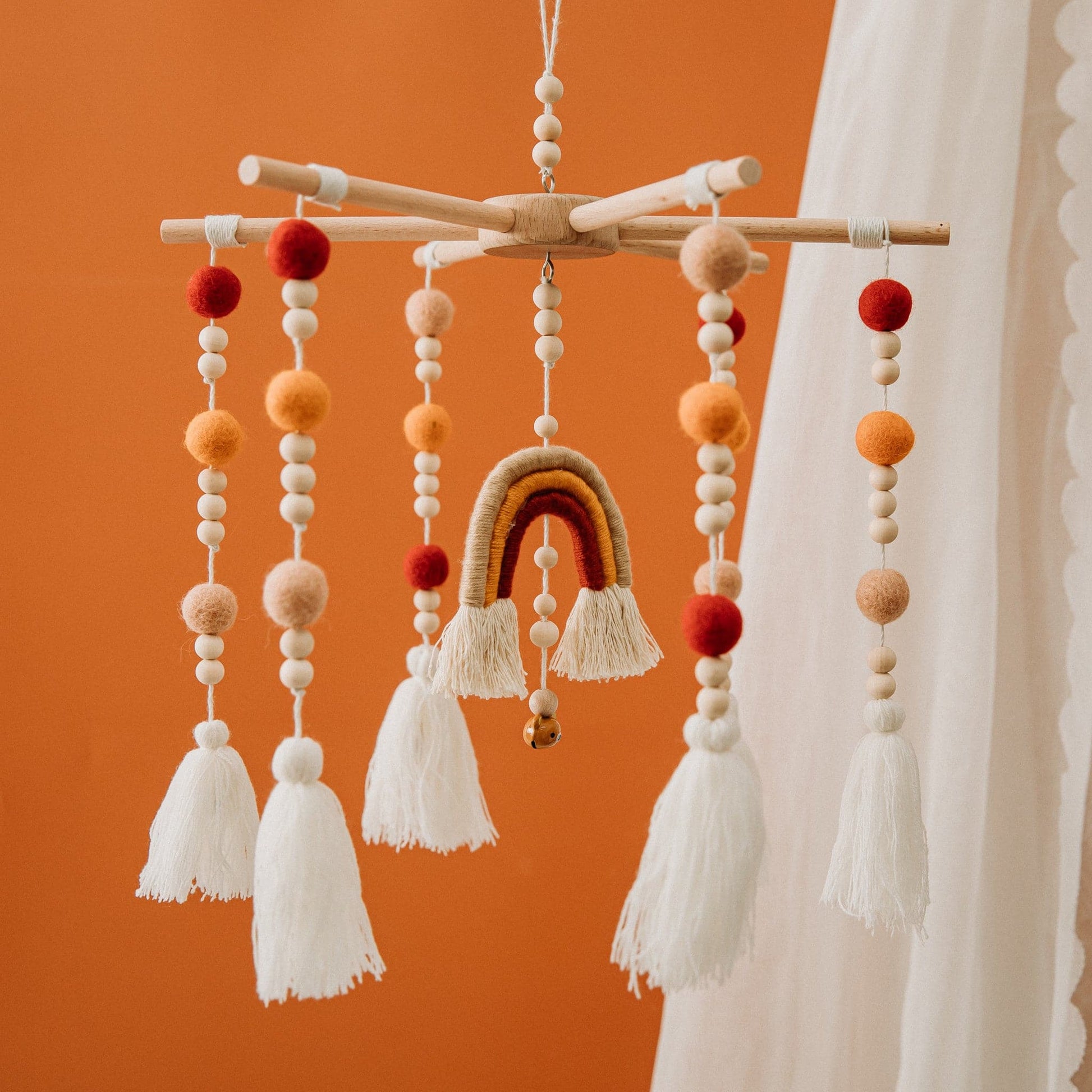 Rainbow Tassel Crib Mobile - MamimamiHome Baby