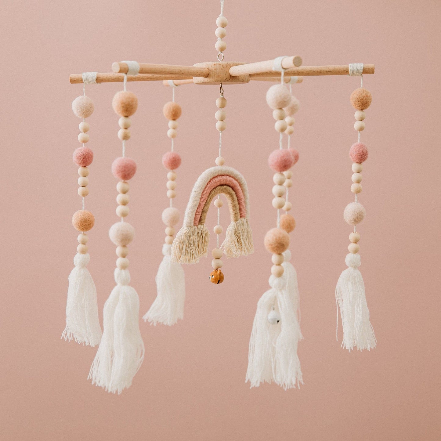 Rainbow Tassel Crib Mobile - MamimamiHome Baby