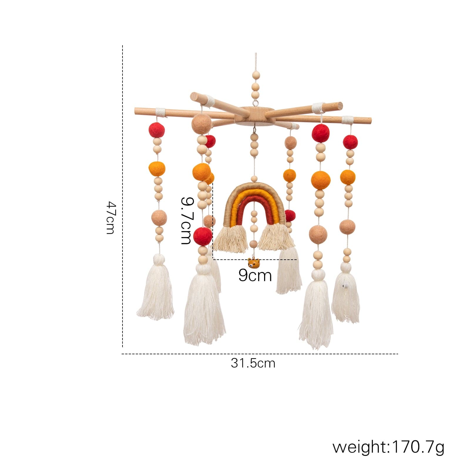 Rainbow Tassel Crib Mobile - MamimamiHome Baby