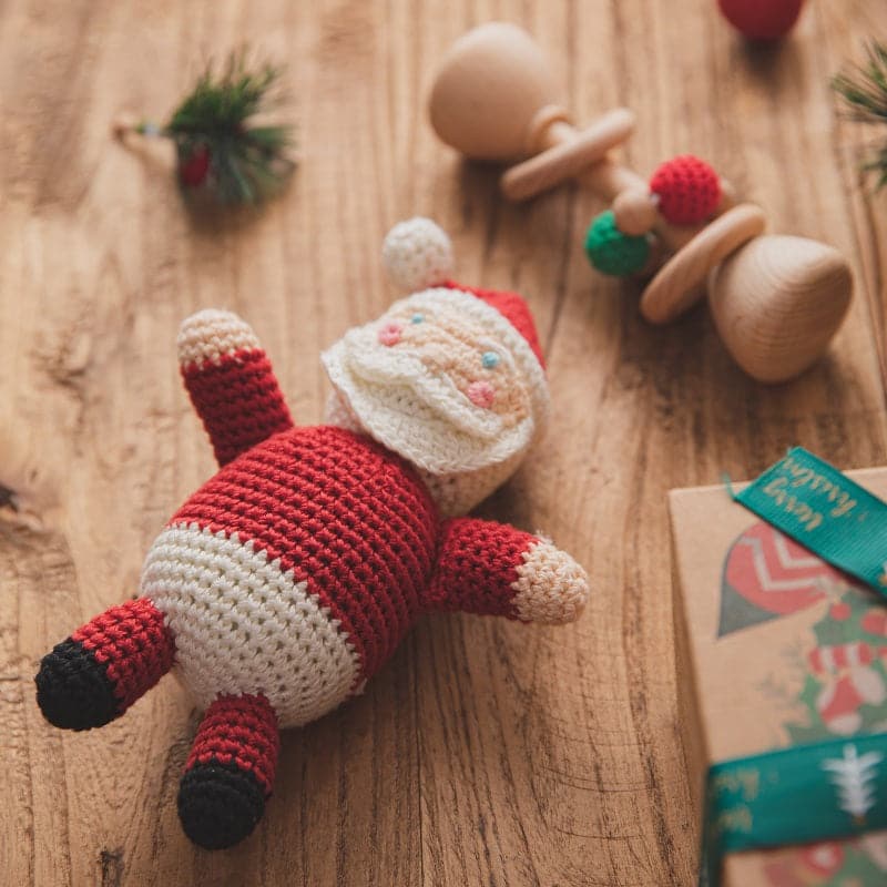 Wood Crochet Santa Claus Toy - MamimamiHome Baby