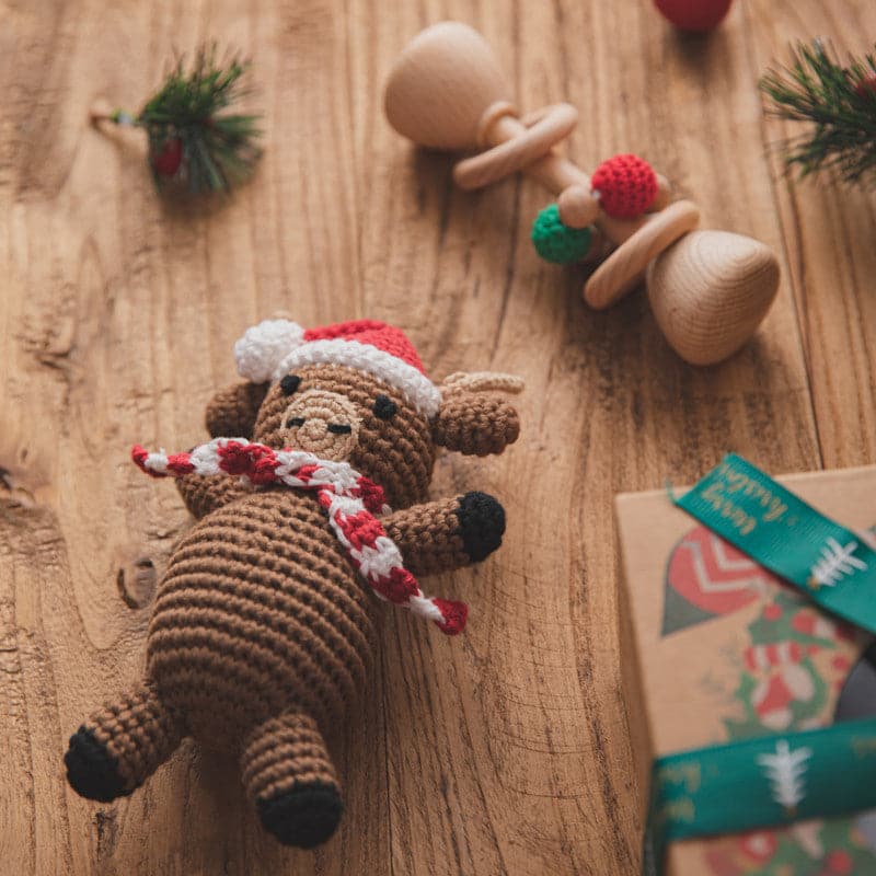 Wood Crochet Santa Claus Toy - MamimamiHome Baby